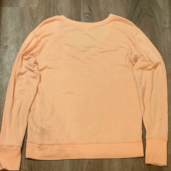 Athleta Sunrise V-Neck Sweatshirt Top - Peach - Picture 4 of 4